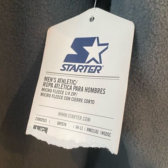 Starter L Men’s NWT Gray Fleece Long Sleeve 1/4 Zip Pullover Outdoor Jacket - Picture 5 of 7